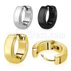 er133 pair of high polished steel huggies with rounded edges