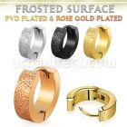 er269h stainless steel huggie w a frosted effect surface