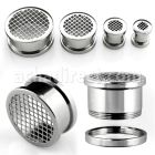 fpgr polished 316l steel screw fit tunnel with grid pattern