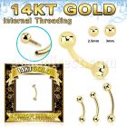 gbnbi 14k gold banana 16g plain balls internal
