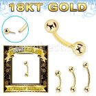 ggbnb3 18k gold threadless push pin banana 16g 3mm balls