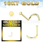 ggsrd1 18k gold nose screw 22g plain gold round top