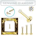 glbdi 14k gold labret 1.5mm prong set round diamond