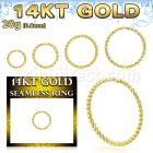 gselw20 14k gold seamless ring 20g twisted wire