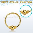 hr17rg gold plated silver seamless nose hoop w a balinese wire