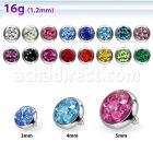 iafrc 5mm steel dermal anchor top w ferido glued multi crystal
