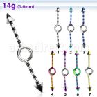 idbtn14 pvd 316l steel industrial loop barbell with cones