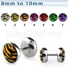 ilpa 316l steel fake plug with tiger fur logo without o ring