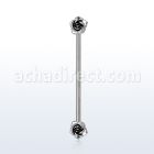 indsh29 surgical steel industrial barbell with two small roses