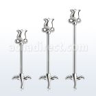 indsh37 surgical steel industrial barbell flower