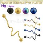 intefo5 black steel industrial heart beat barbell frosted balls