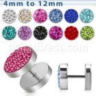 ipmc 316l steel fake plug with ferido multi crystals disk