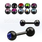 iptjb5 anodized 316l steel fake plug w two 5mm jewel ball