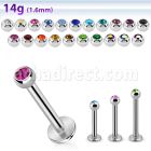 lbc3g 14g 316l steel labret with 3mm bezel set jewel ball