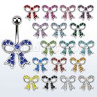 mcd359 316l steel belly banana w a lower crystal ribbon