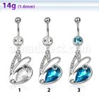 mcd586 steel belly banana w swan with crystals 