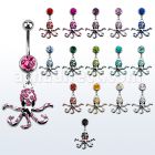 mcd681 steel belly banana w a dangling crystal studded octopus