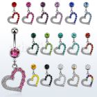 mcdhrc4 steel belly banana w a dangling crystal studded heart