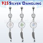 mcdvd1 316l 2 jewel banana with silver dreamcatcher w ir feather