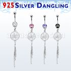 mcdvd25 steel belly banana cz silver dream catcher dangling