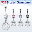 mcdvd6 belly banana w dangling silver david star symbol