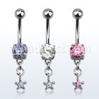 mcdz585 belly banana w a dangling prong set star shaped cz