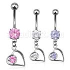 mcdz66 316l steel belly banana w 8mm prong cz lying heart