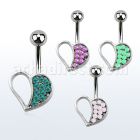 mcop494 steel belly banana w synthetic opal studded heart
