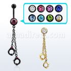 mdk652 pvd 316l steel belly banana w anodized handcuffs dangle