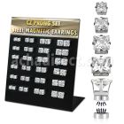 mg113 board w 24 prs. of magnetic ear studs w square clear cz