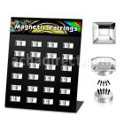 mg87 board of 6mm square clear crystal magnetic earrings