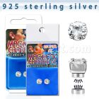 mgcz5 pair of silver magnetic earring studs with 5mm clear cz