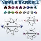 mjnp103 nipple shield w 316l steel barbell w multi jewel balls