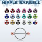 mjnpe5 steel round nipple shield w a bar 2 multi jewel balls