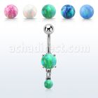 moopb4 steel belly banana w 7mm opal dangling 4mm opal ball