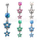 moopfl17 steel belly banana w 7mm opal dangling double flower