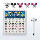 nbmos36a box w 925 silver nose bones w crystal mouse face