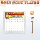 nbmx5rs silver nose bones w rose gold plating 1mm flat tops