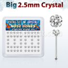 nbp19cx box of silver nose bones w 2 5mm clear prong set crystal