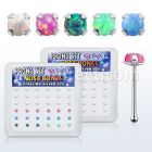 nbpo2 box w 36 pc of 925 silver nose bones w 2mm opals