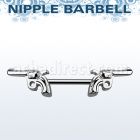 npsh10 316l steel nipple barbell w two pistols