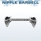 npsh16 surgical steel nipple barbell w small wings on both side