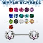npsh24 steel nipple barbell w twin wings with crystals