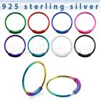 ns03bl color plated silver endless nose hoop with diameter 12mm