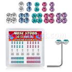 nsbxm1 925 sterling silver nose studs color crystals