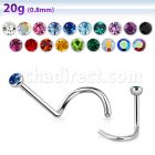 nsc 316l steel nose screw w half ball shaped round crystal