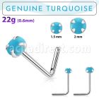 nspge7 925 silver nose stud w turquoise