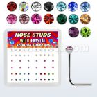 nsrdbxm box of silver nose studs with 1 5mm assorted crystals