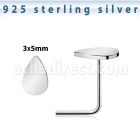 nsvdr 925 sterling silver nose stud teardrop shaped top