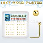 nsx18b2 box of gold silver nose studs w 2mm ball shaped top